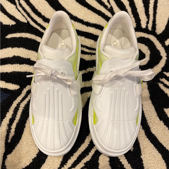 Christian Dior ID sneakers in neon yellow & white size 38 - Picture 4 of 7
